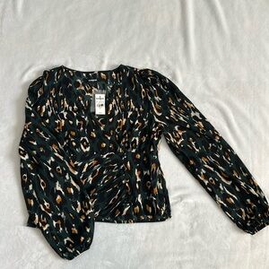 NWT Express Leopard Print Blouse S